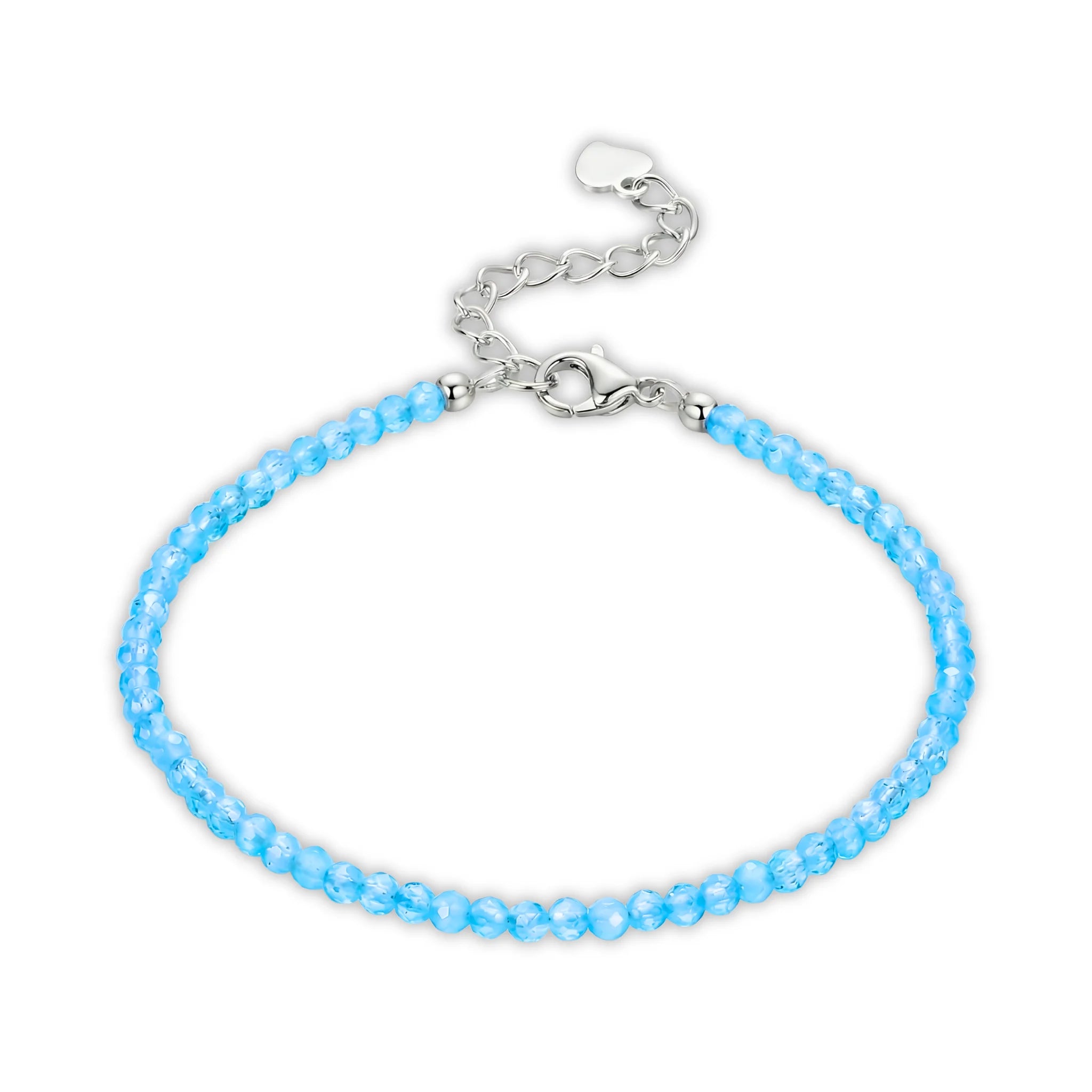 Essential silver bracelet crafted with amazonite gemstone beads in calming green-blue shades.