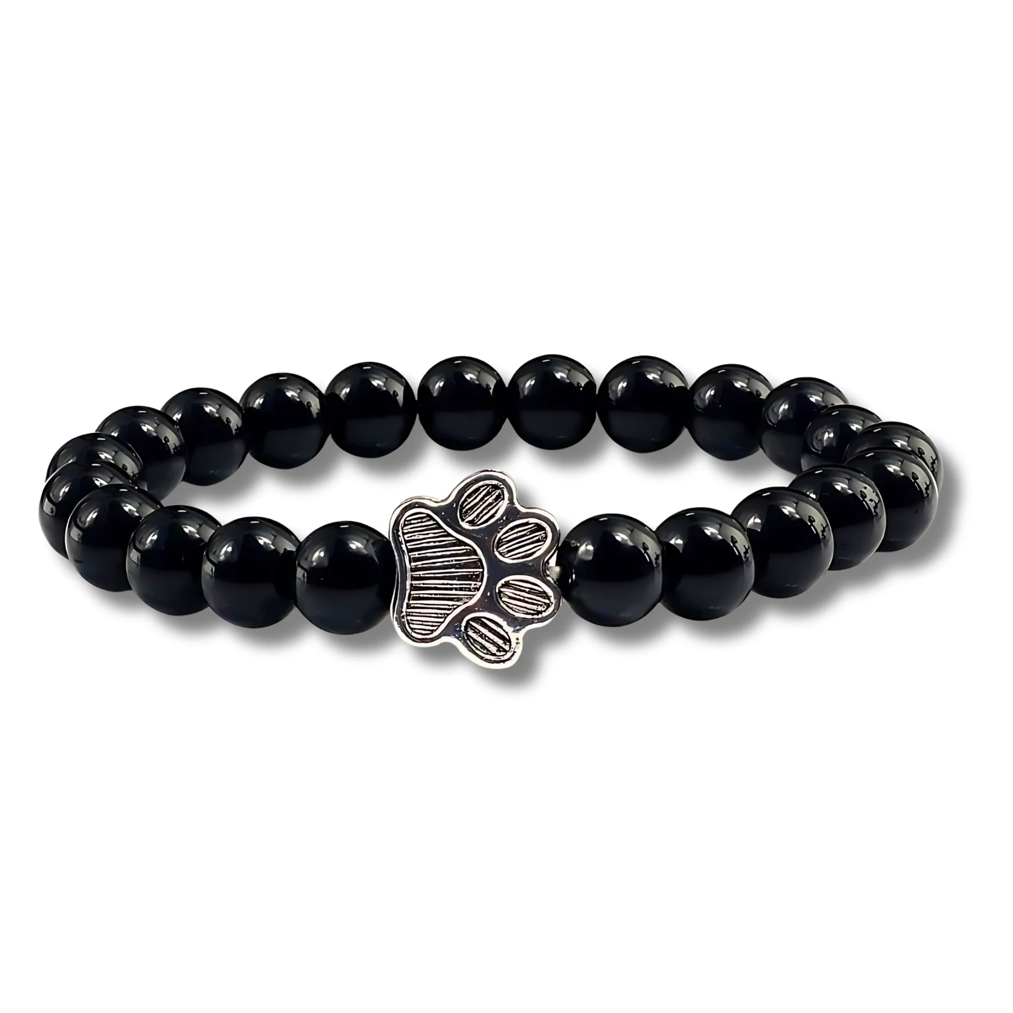 Black Gloss Paw Charm Bracelet