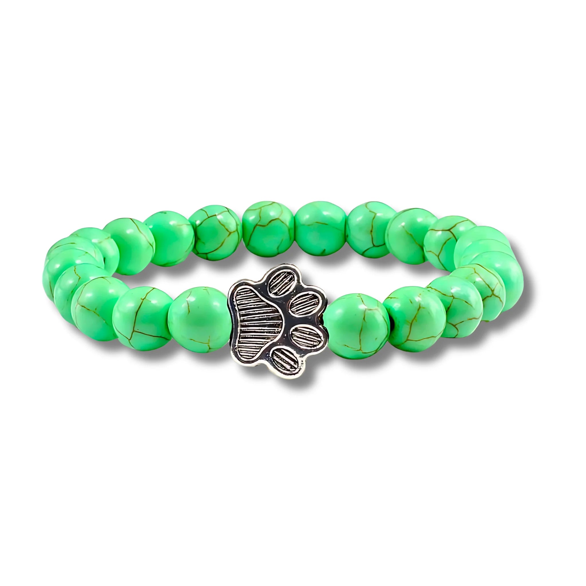 Mint Beads Paw Charm Bracelet