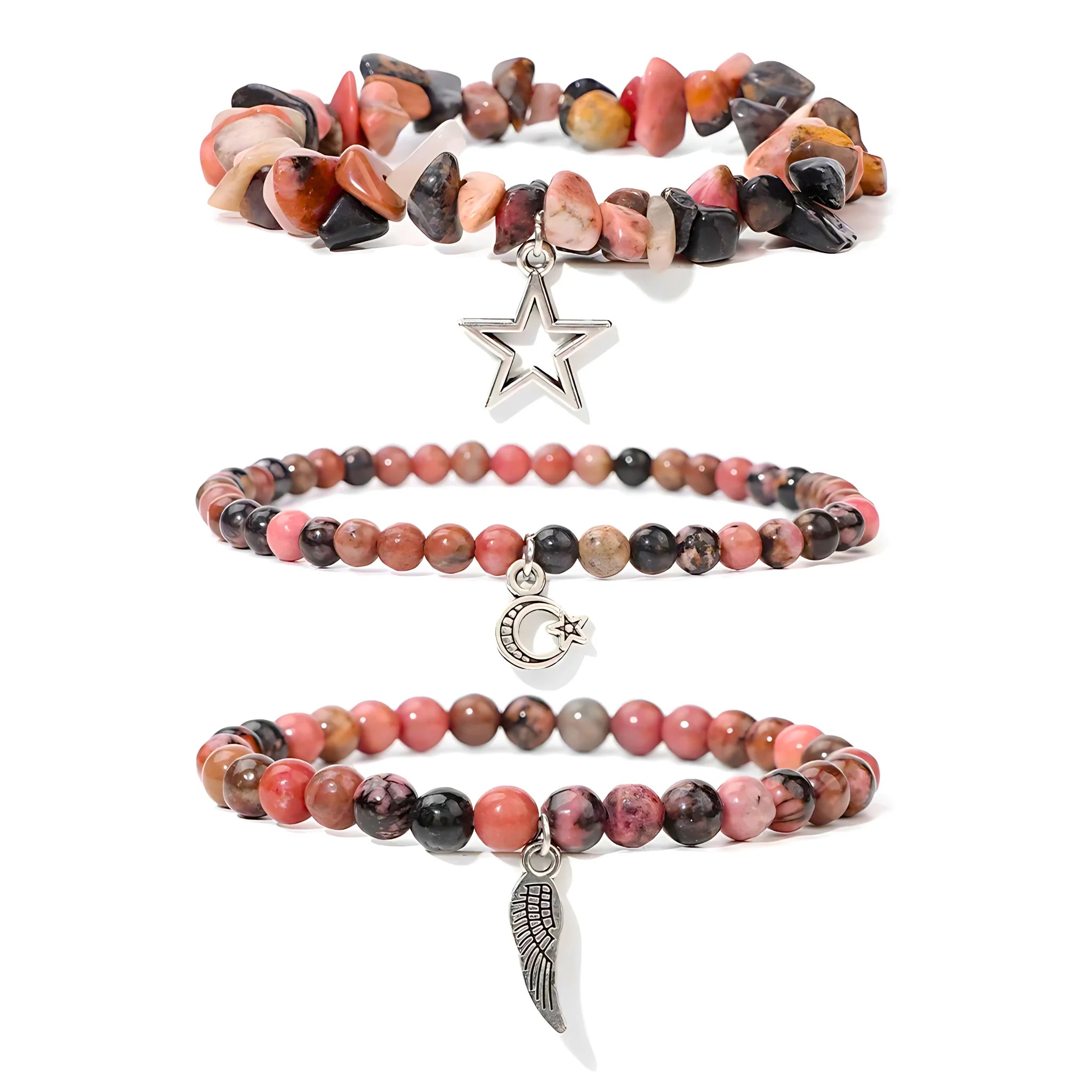 Rhodonite Charm Stack
