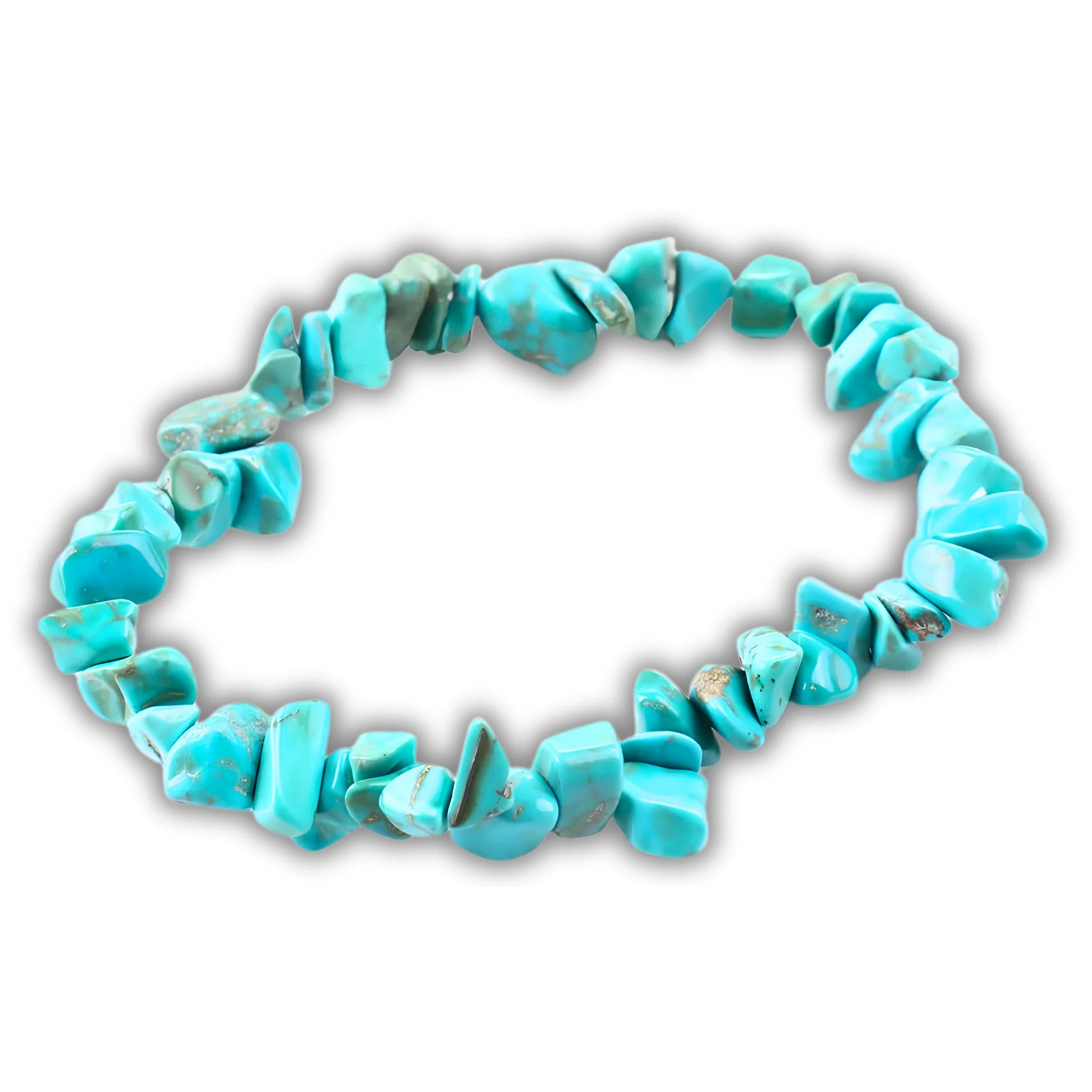 Turquoise gravel bracelet crafted with vibrant blue natural gemstone chips.
