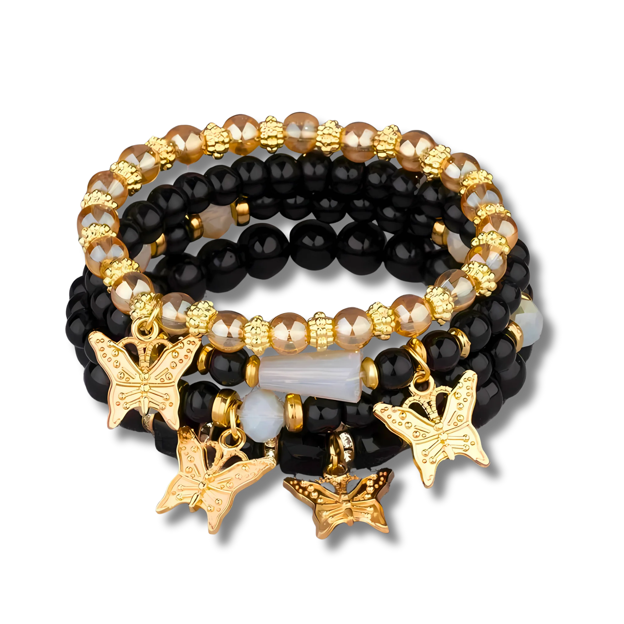 Black Quartz Butterfly Stack