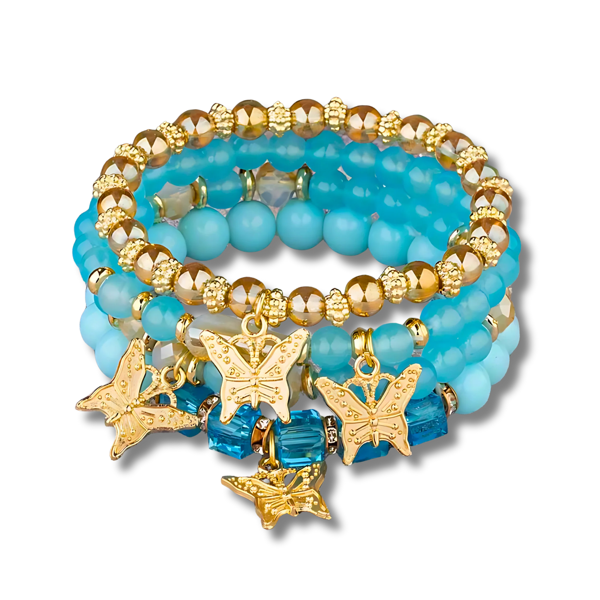 Turquoise Quartz Butterfly Stack