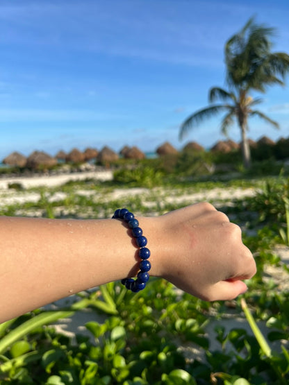 Blue Sand Stone Bead Bracelet