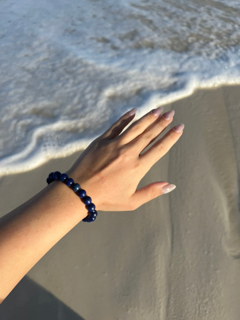 Blue Sand Stone Bead Bracelet