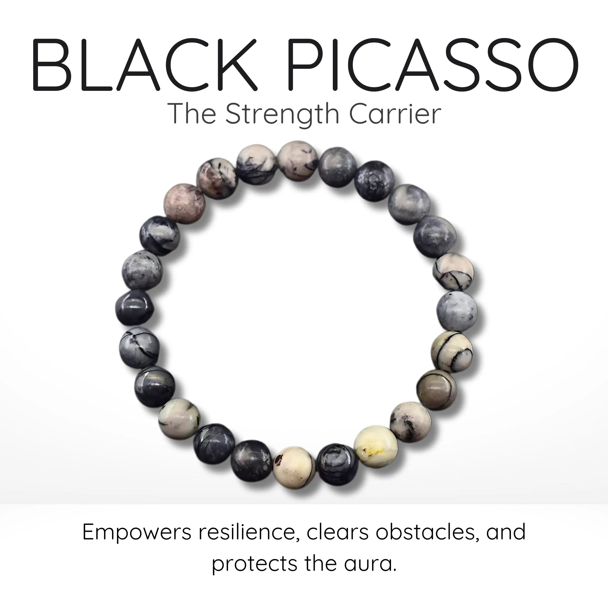 Black Picasso Bead Bracelet