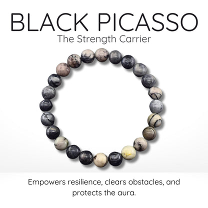 Black Picasso Bead Bracelet