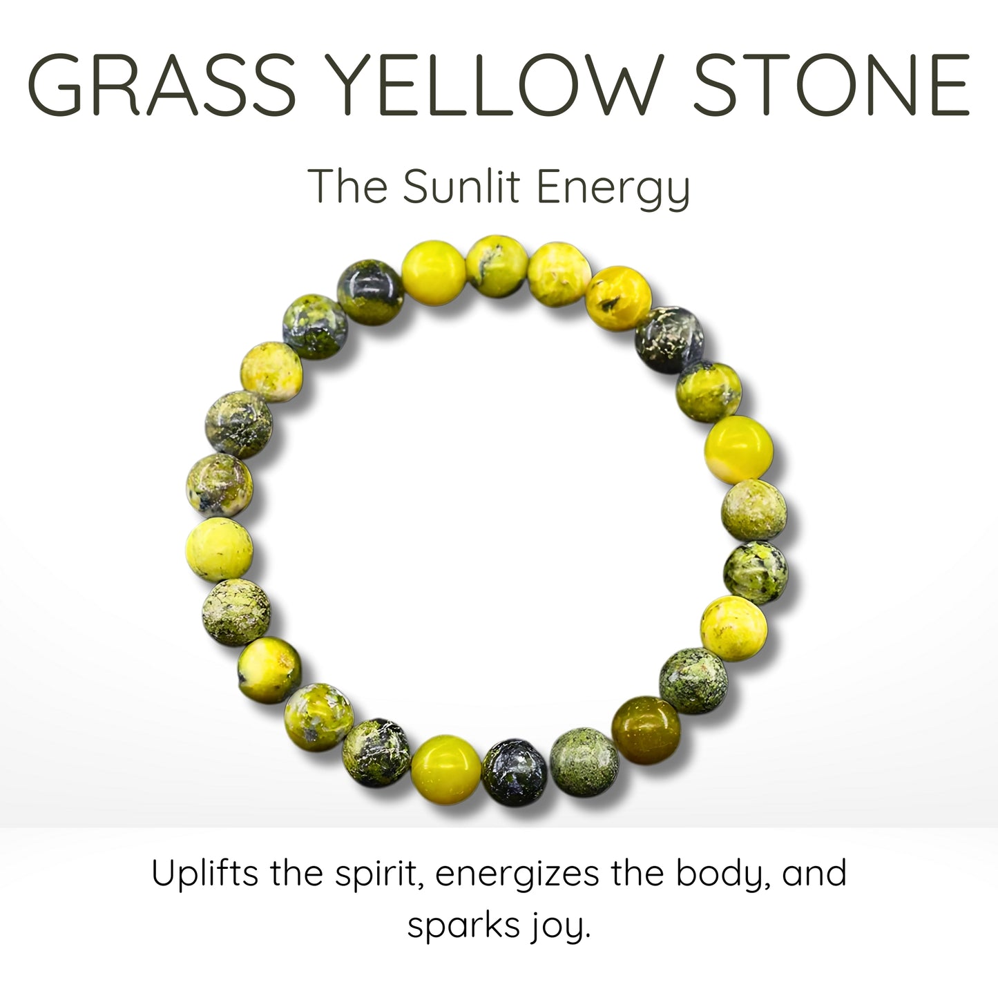 Grass Yellow Stone Bead Bracelet