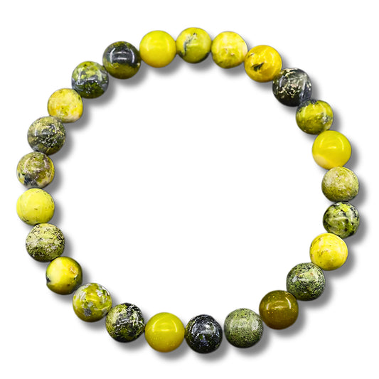 Grass Yellow Stone Bead Bracelet