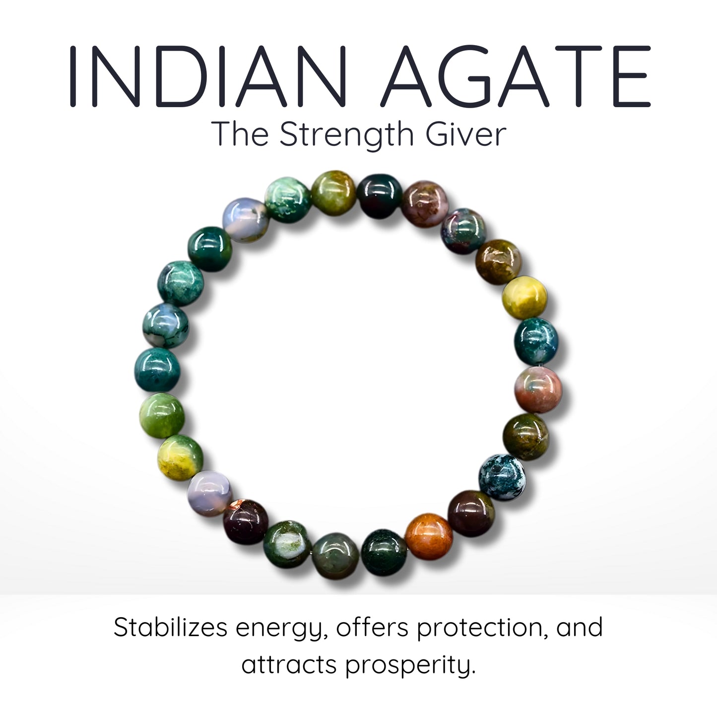 Indian Agate Bead Bracelet