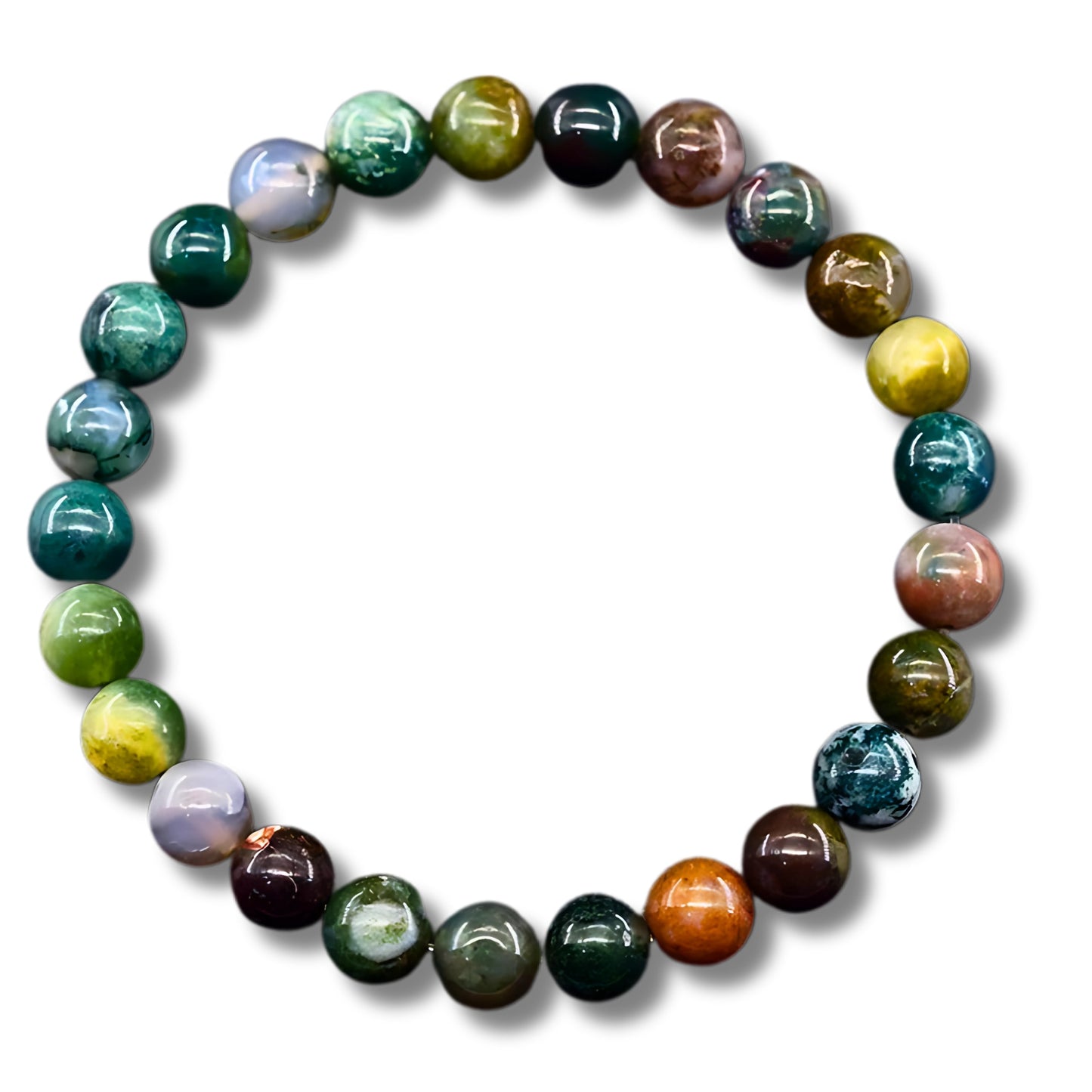 Indian Agate Bead Bracelet