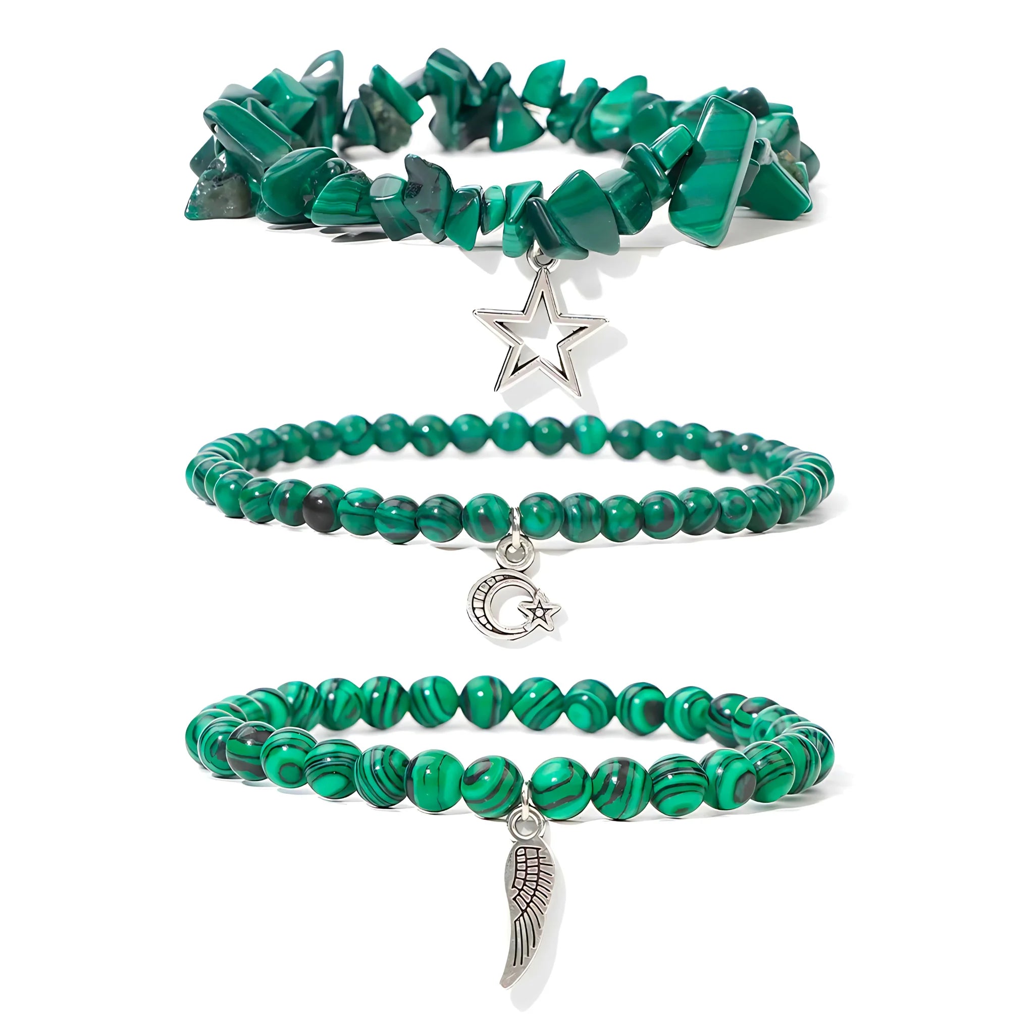 Malachite Charm Stack