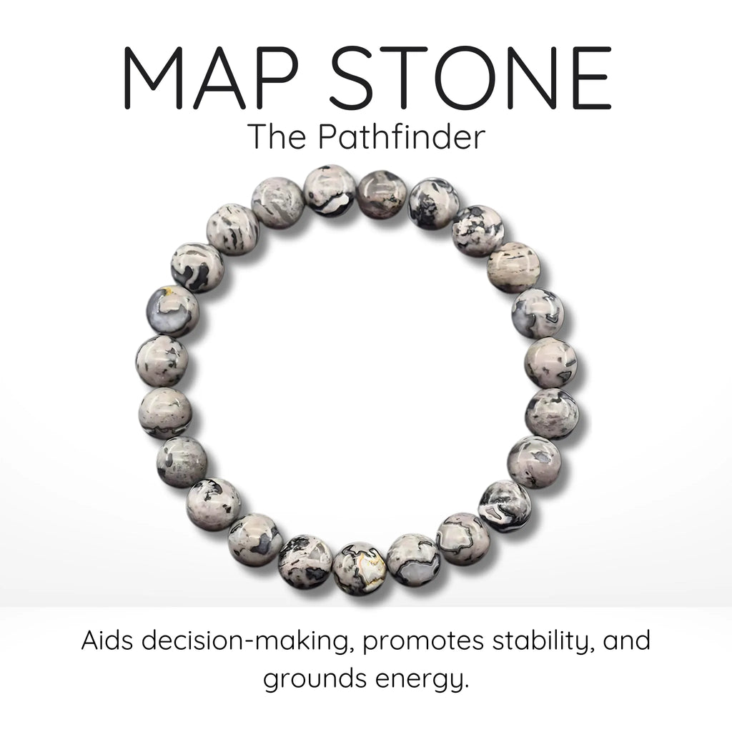 Map Stone Bead Bracelet