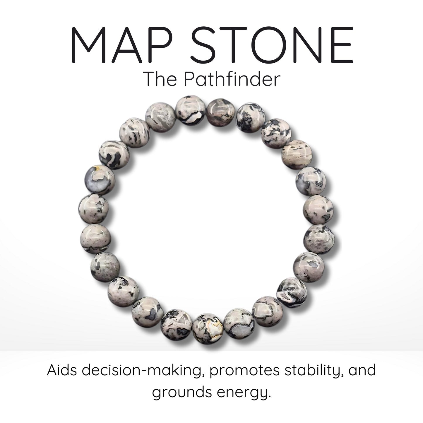 Map Stone Bead Bracelet