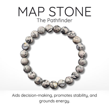 Map Stone Bead Bracelet