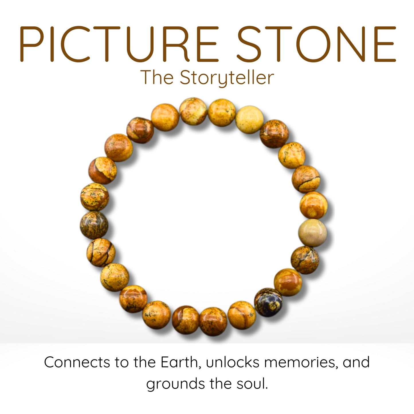 Picture Stone Bead Bracelet