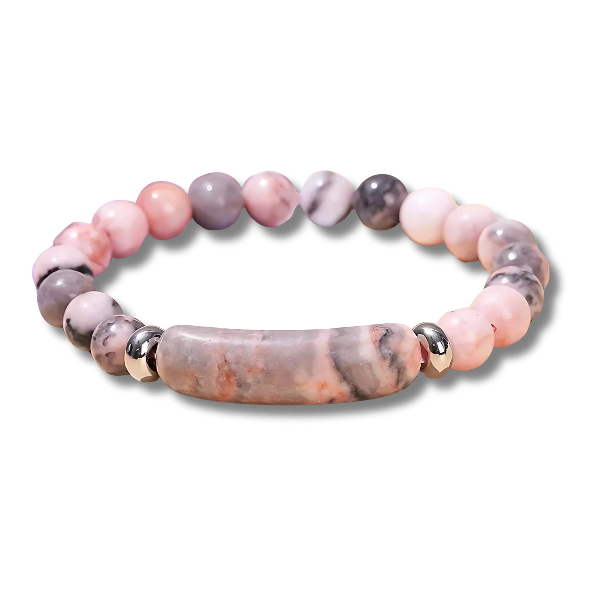 Pink Zebra Jasper Bar Bracelet