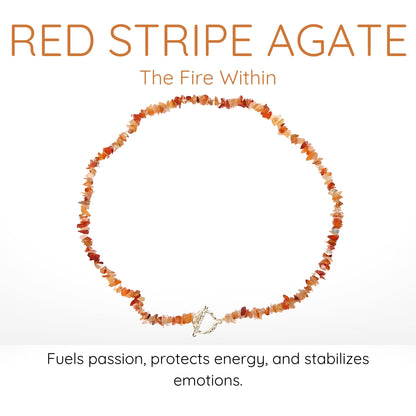 Red Stripe Agate Choker Necklace