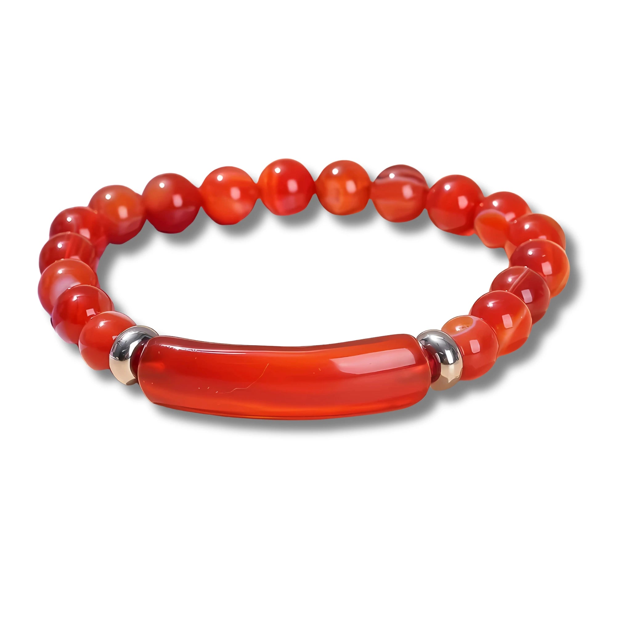 Red Striped Agate Bar Bracelet