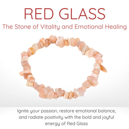 Red Glass Gravel Bracelet