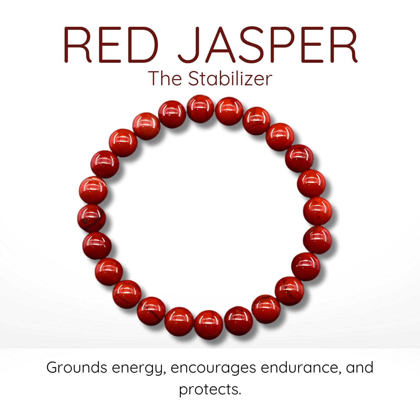 Red Jasper Bead Bracelet