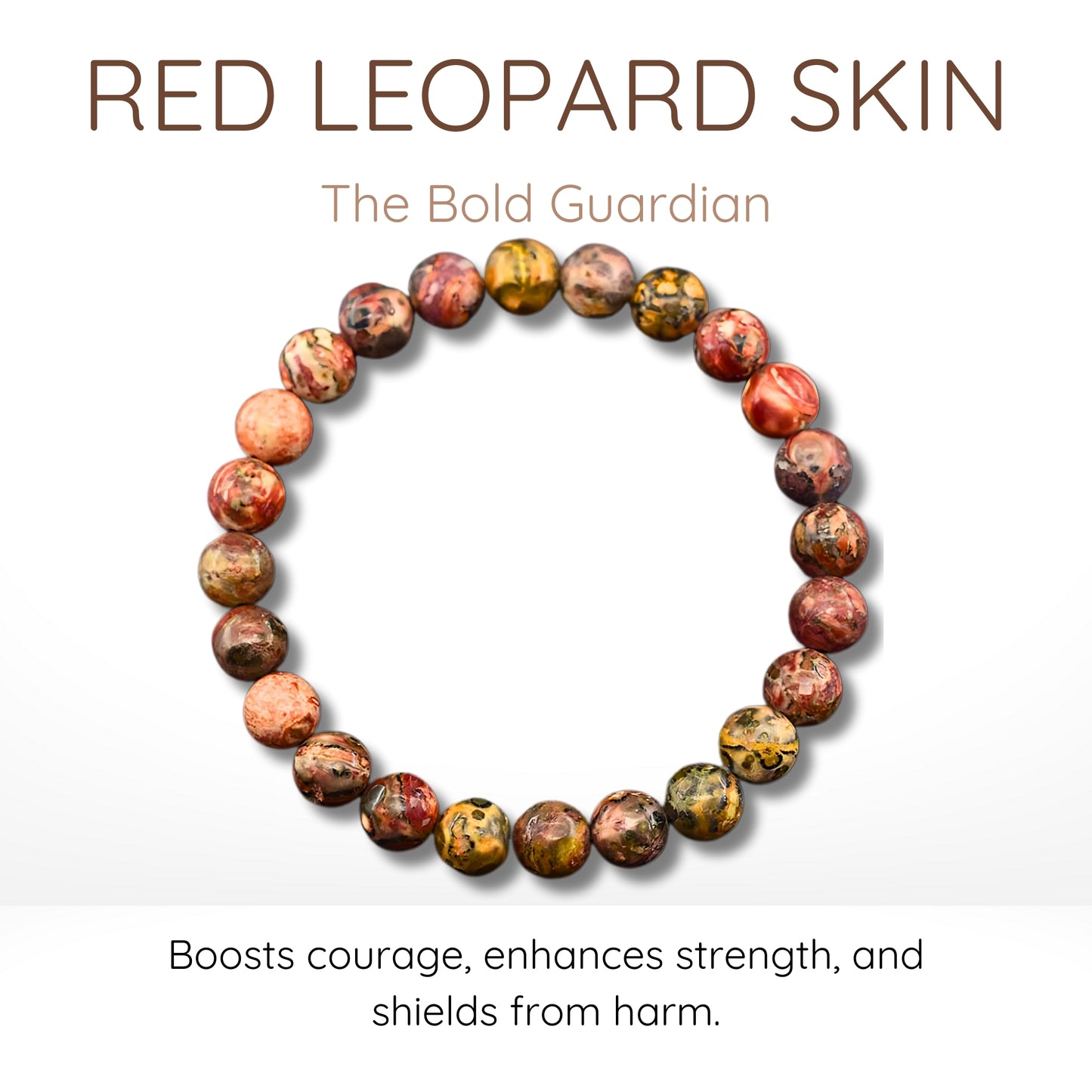 Red Leopard Skin Bead Bracelet