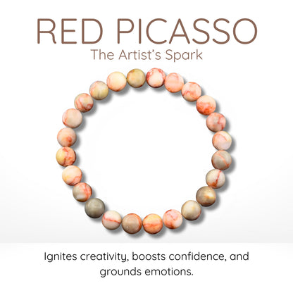 Red Picasso Bead Bracelet