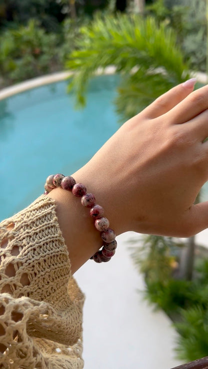 Rhodonite Bead Bracelet