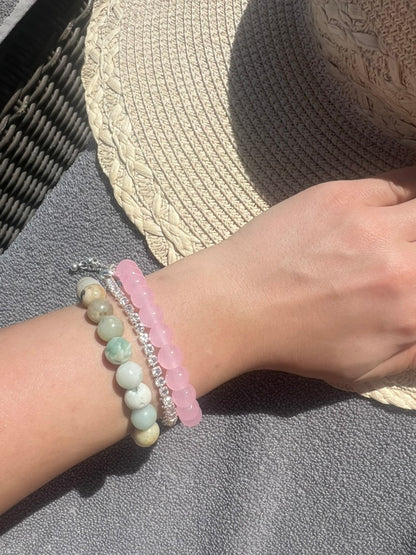 Rose Quartz Bead Bracelet