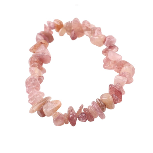 Strawberry Quartz Gravel Bracelet