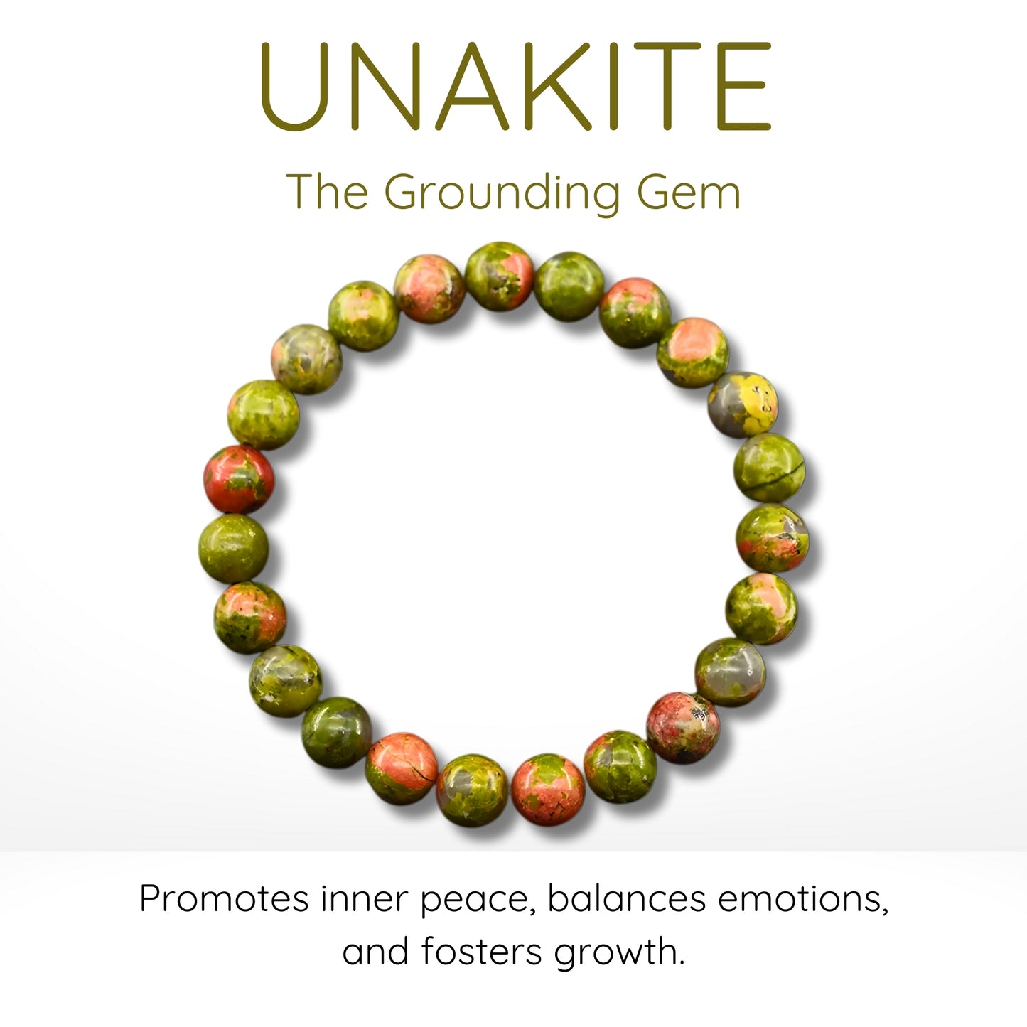 Unakite Bead Bracelet