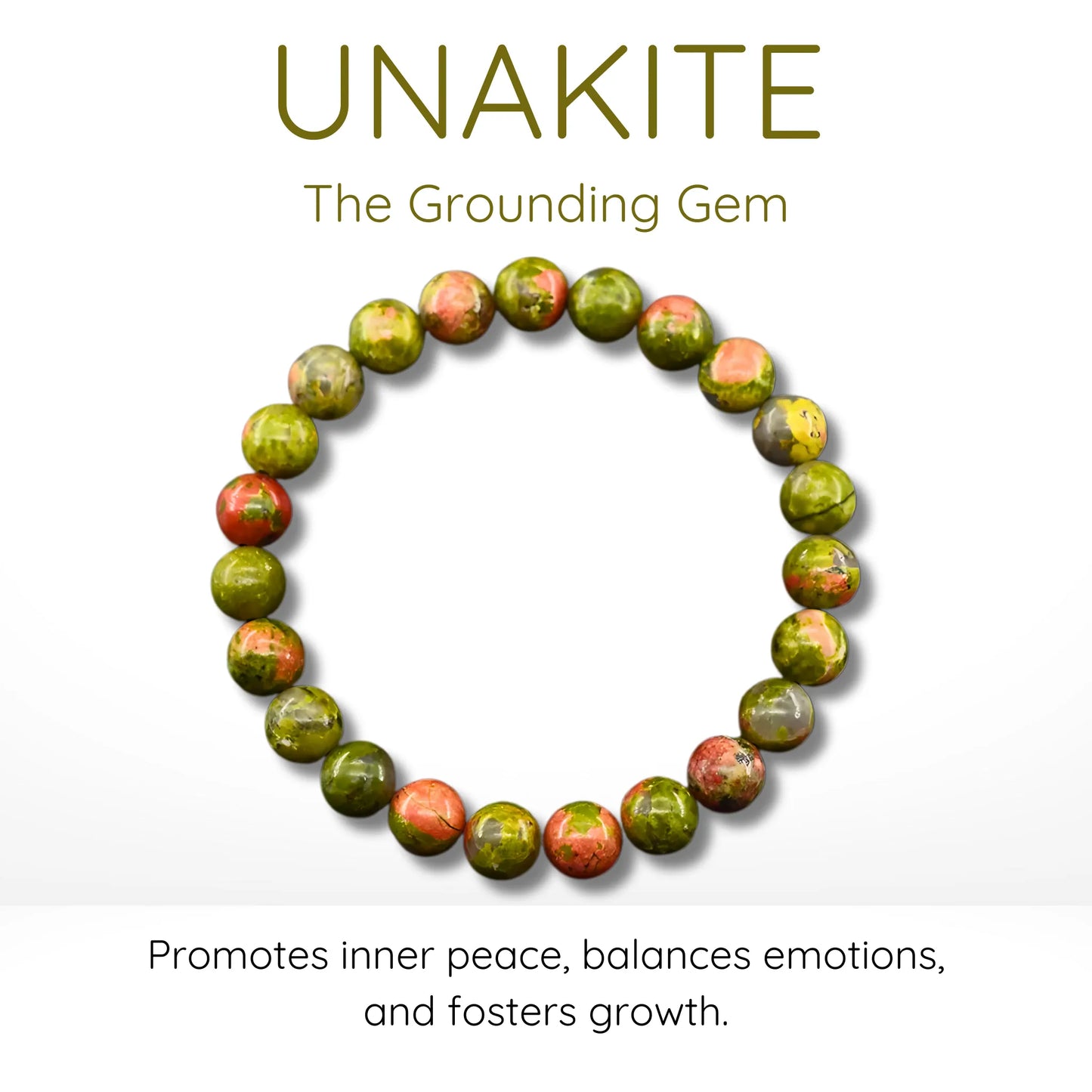 Unakite Bead Bracelet