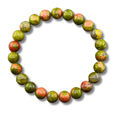 Unakite Bead Bracelet