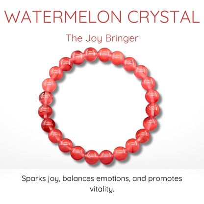 Watermelon Crystal Bead Bracelet