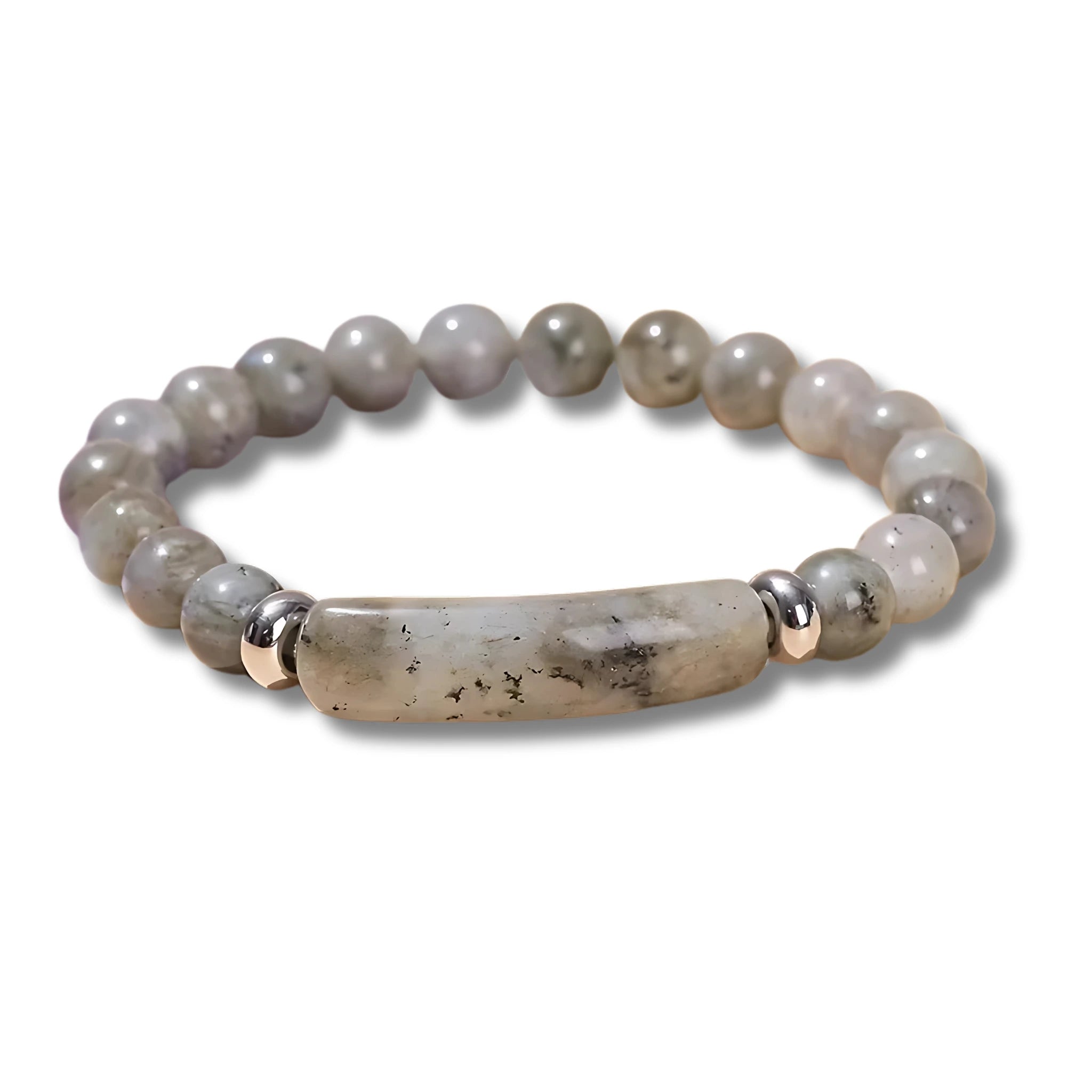 White Spectrolite Bar Bracelet