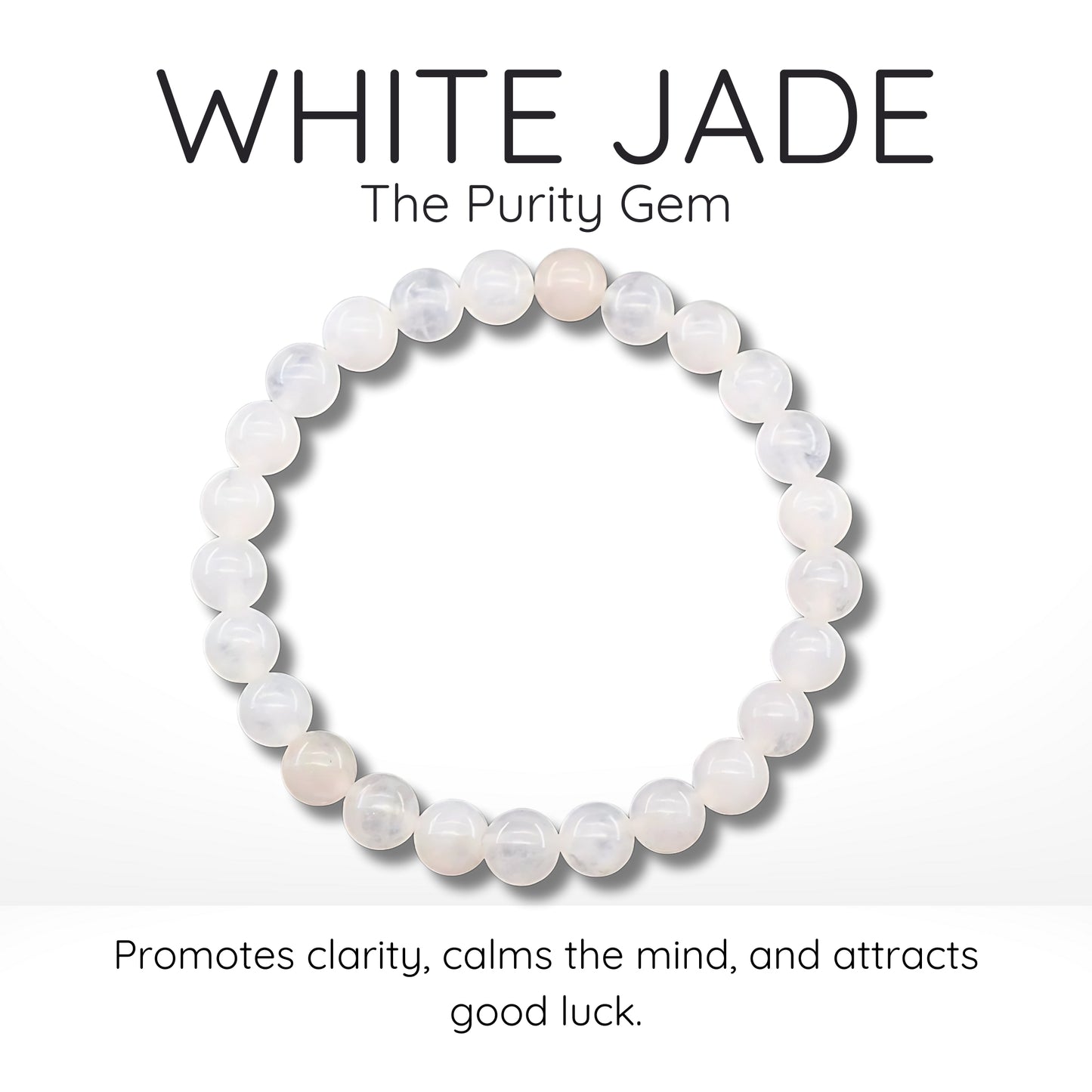 White Jade Bead Bracelet