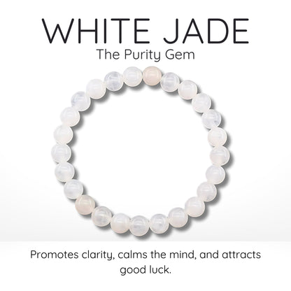 White Jade Bead Bracelet