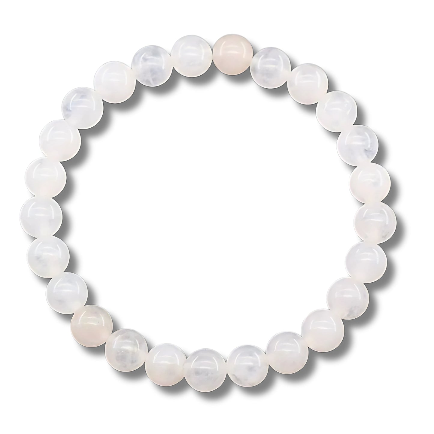 White Jade Bead Bracelet