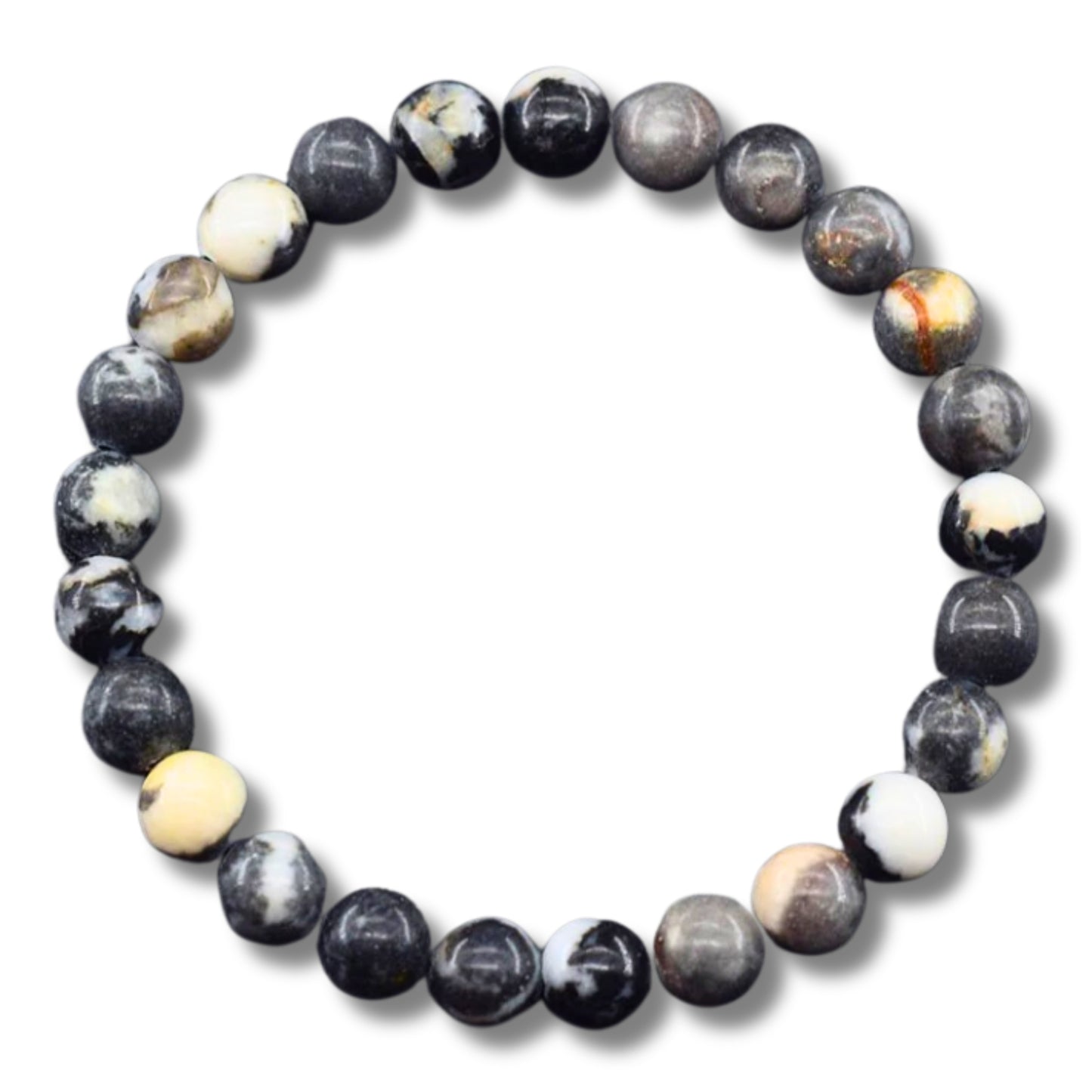 Zebra Stone Bead Bracelet