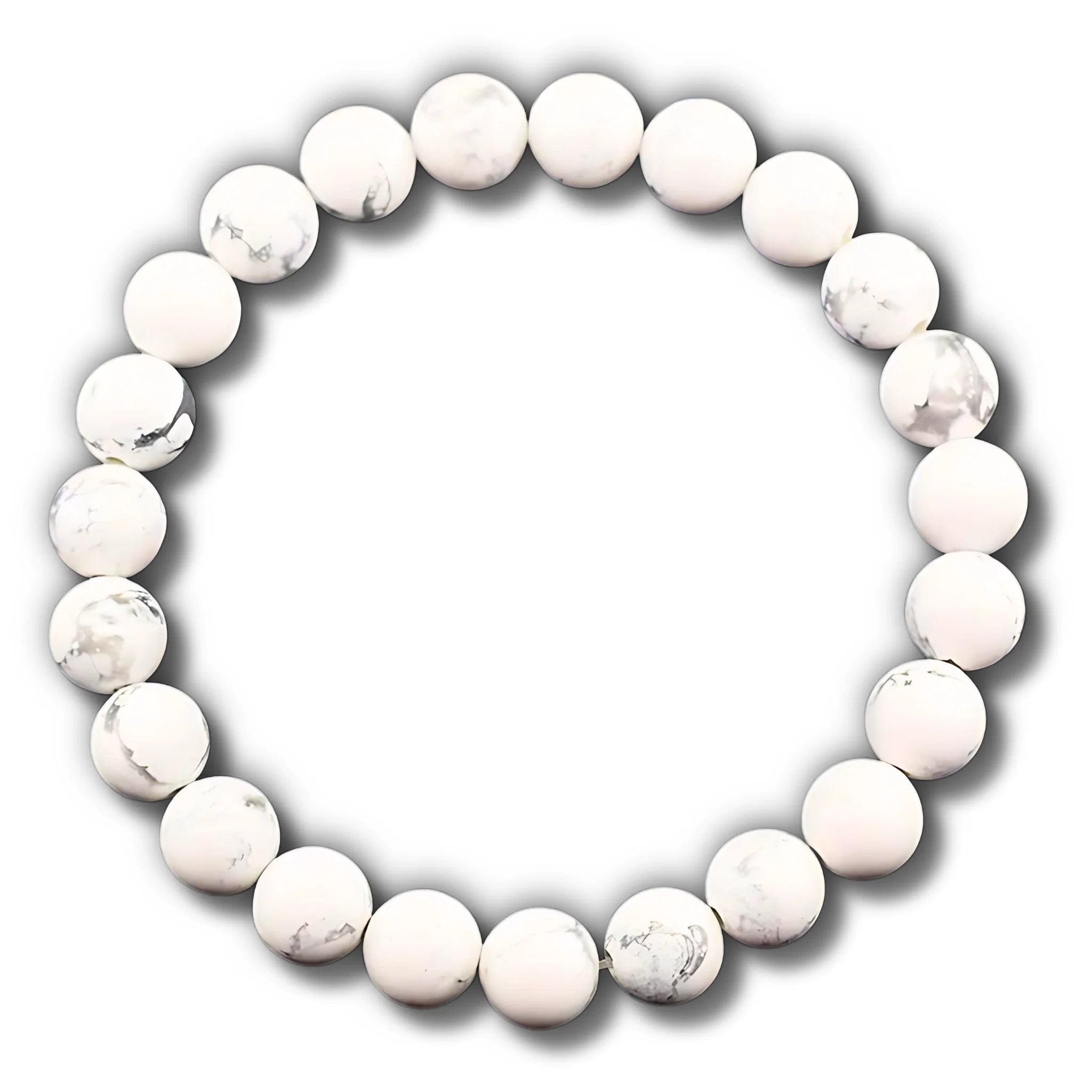 Gemstone4K Howlite healing bracelet on white background.